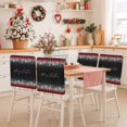 thumbnail image 2 of Merry Christmas Chair Covers Set of 8 Modern Snowflakes Buffalo Plaid Red Black Chair Back Covers Stretch Removable Washable Slipcovers Protector for Dining Room Kitchen Party Decor, 2 of 5