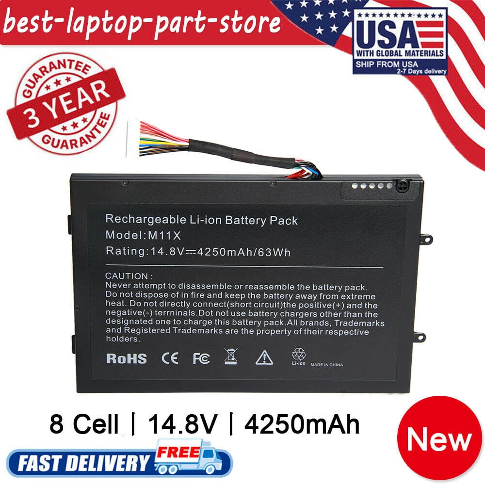 Pt6v8 8 Cell Battery For Dell Alienware M11x M14x R1 R2 R3 P06t 8p6x6 T7yjr Top Walmart Com