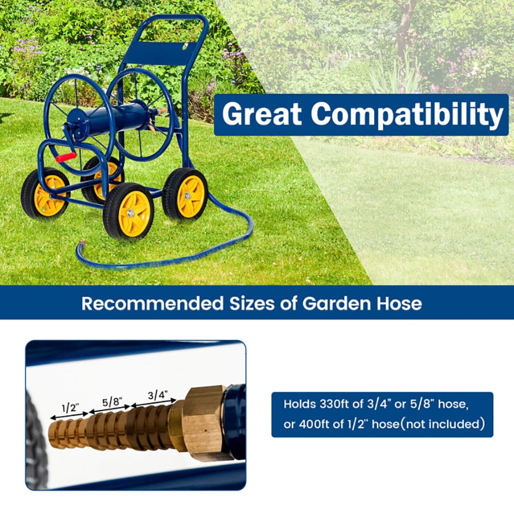 Spaco Garden Hose Reel Cart Holds 330ft of 3/4 Inch or 5/8 Inch Hose