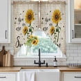 thumbnail image 3 of Swag Valance Curtains for Windows, Yellow Sunflower Light Filtering Kitchen Curtains with Rod Pocket, Summer Vintage Flower Bee Sunshine Window Treatment Valances for Living Room, 28x36 - 2 PCS, 3 of 9