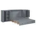 thumbnail image 4 of Queen Size Murphy Bed with USB Port, Little Wardrobes and Drawers for Bedroom Grey, 4 of 5