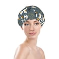thumbnail image 2 of KLL Flowers and Bee Pattern Shower Cap & Bath Cap for Women,Reversible Oversized Waterproof Shower Caps for all Hair Lengths,Elastic Reusable Bathing Hair Cap, 2 of 7