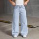 thumbnail image 1 of Cowsor Girls Baggy Jeans Distressed Denim Pants Elastic Waist Wide Leg Jeans for Girls Kids Loose, 1 of 7