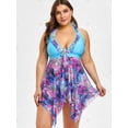 thumbnail image 2 of Set de Tankini de Halter con Color Bloque de Tamaño Plus Rosegal Tankinis, 2 of 5
