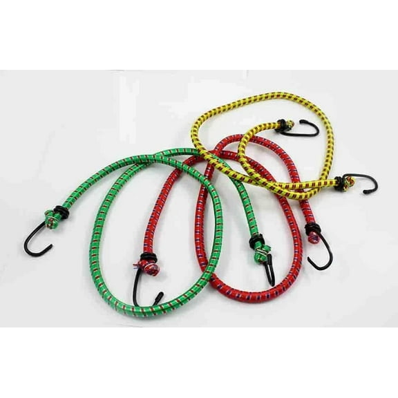 New 6Pc Bungee Cord Tie Down Cords W/ 2 Hooks 24" Long * Us Shipper *
