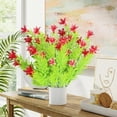 thumbnail image 2 of Artificial Lilies Flowers - Green Plastic Fake Lilies Bouquet - 35cm/13.78in Realistic Simulation Flowers for Home Garden Office Decor | Indoor Outdoor Holiday Decoration, 2 of 6