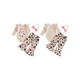 thumbnail image 2 of RUINIXCW Baby Girls Western Outfits Cow Embroidery Romper  Flared Pants Headband, 2 of 8