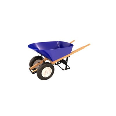 Steel Tray Wheel Barrow - 6 Cu Ft - Double Ribbed Tire Wood Handle