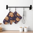 thumbnail image 6 of DouZhe Oven Mitts and Pot Holders Sets, Triangular Stripe Prints Non-Slip Heat Resistant Kitchen Oven Silicone Glove, 6 of 7