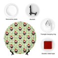 thumbnail image 4 of Bingfone Christmas Hat French Bulldog Print Bone China Dinner Decorative Plates,Handmade Ceramic Dinner Plate with Stand for Home Club-10in, 4 of 6