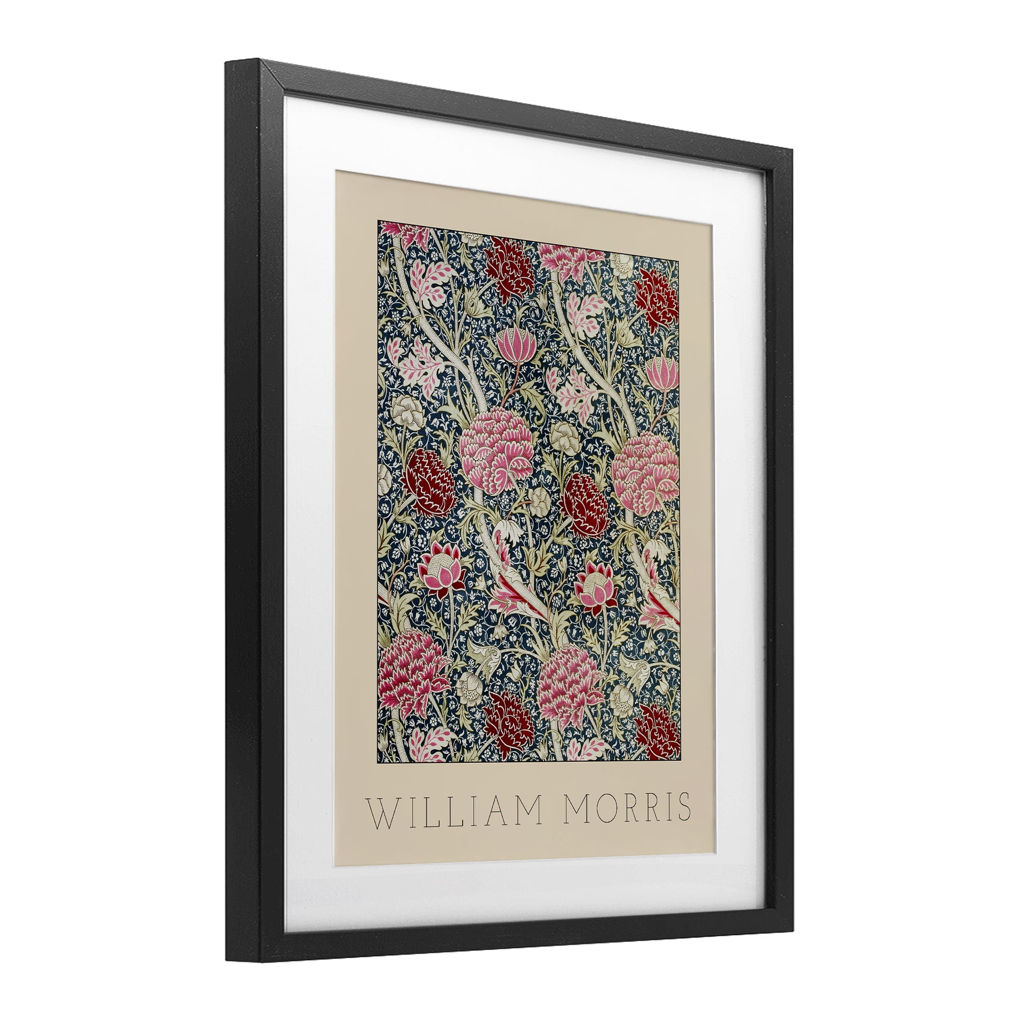 Stupell Industries Ornate Intertwined Flower Classic Black Framed Print Under Glass, design by Lil' Rue
