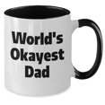 thumbnail image 2 of Amangny Dad Gifts from Men to World's Okayest Dad Birthday Two Tone Coffee Mug, Funny Two Tone Ceramic Mugs with Quote for Dad, 2 of 5