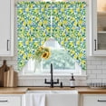 thumbnail image 4 of Summer Lemon Kitchen Window Curtains, Swag Curtains Valance for Bedroom Living Room Bathroom, Green Botanical Blue Flowers Rod Pocket Window Treatment Curtain Block Drapes 2 Panels 28"x36", 4 of 9