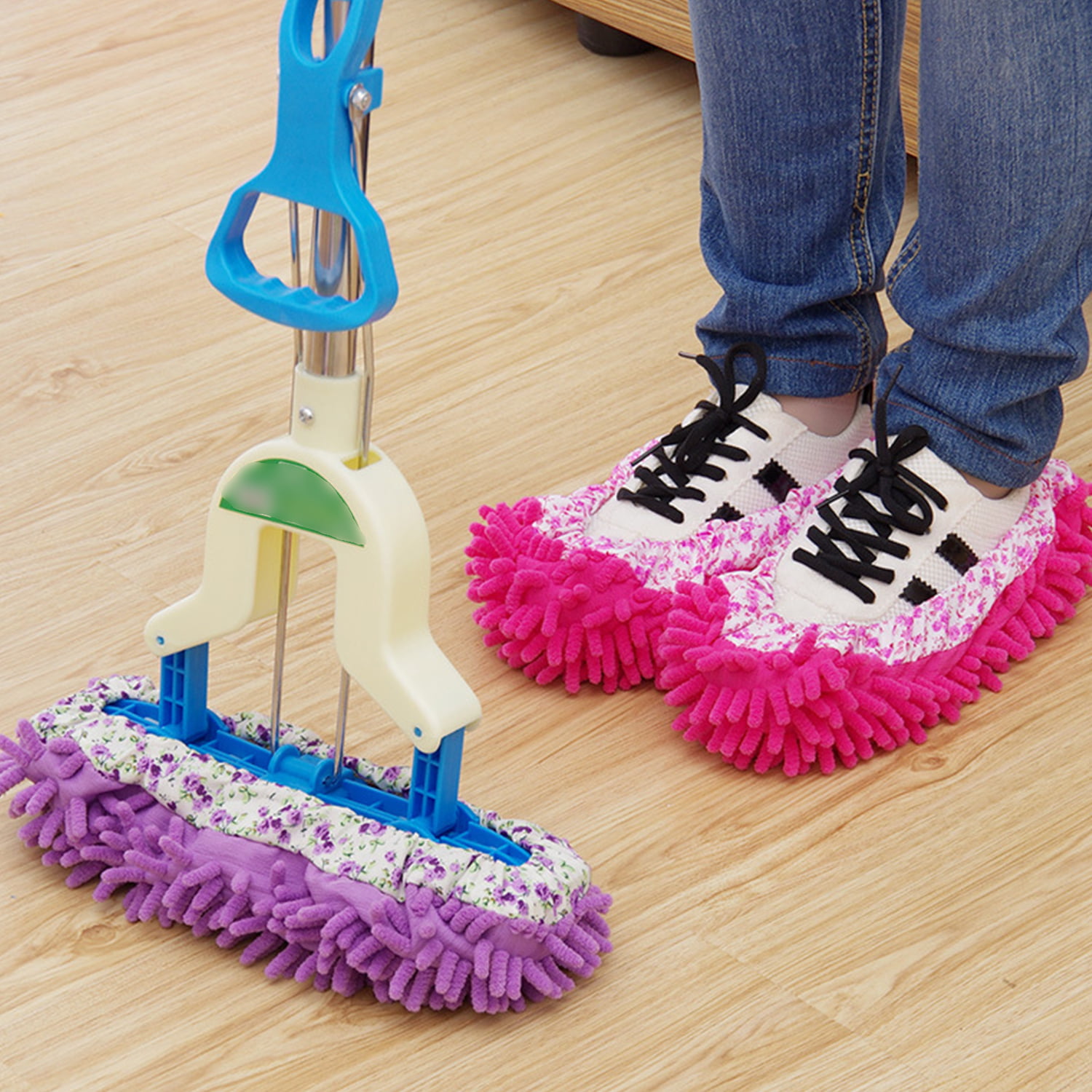 Moppy Slippers Chenille Shoes Cover Multi-Functional Dust Duster Mop I3P4 