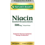 Nature's Bounty Niacin Flush Free Capsules, 500 Mg, 50 Ct