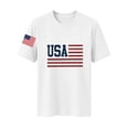 thumbnail image 7 of NTACZA Casual Cute Summer Tops T‑Shirts Crew Neck Usa American Flag Print Short Sleeve Festival Relaxed Fit Graphic Tees White, 7 of 7