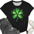 thumbnail image 4 of Uaswgudfs Women's St. Patrick's Day Shamrock Graphic Crew Neck Short Sleeve Top - Festive Irish Holiday T-Shirt, Lucky Clover Print Tee Green L, 4 of 6