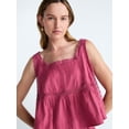 thumbnail image 4 of Scoop Women’s and Women’s Plus Cropped Lace Cotton Tank Top, Sizes XS-4X, 4 of 6