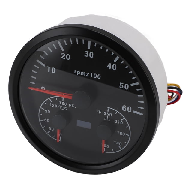 Tachymètre 110mm DC 9 à 32V 6000RPM 0 à 150PSI Jauge pour Camion Bateau RV
