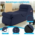 thumbnail image 3 of BALUS 68" Yoga Sofa With Three Pillows, Chaise Lounge Chair For Yoga,Corduroy, Blue, 3 of 6