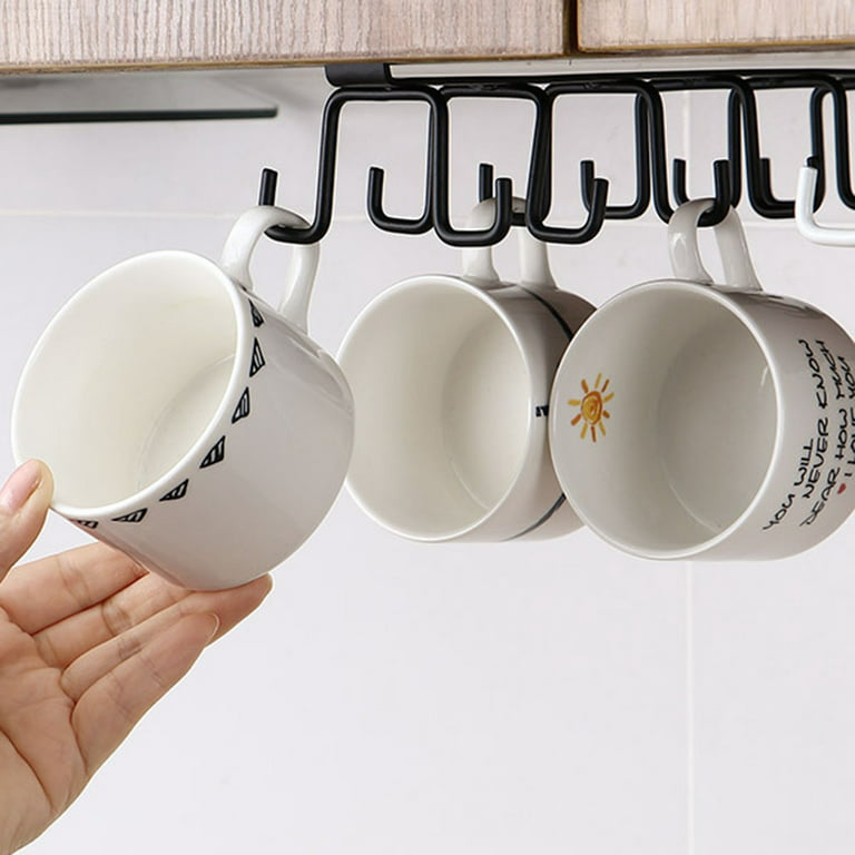 Mkono Mug Holder Wall Mounted Coffee Mug Rack Set of 2 Rustic
