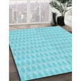 thumbnail image 3 of Ahgly Tapis d'Intérieur Lavable en Machine Carré Turquoise Bleu Vif, 3 Pieds Carré, 3 of 7