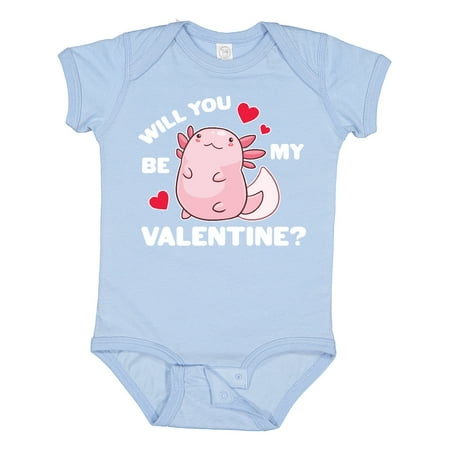 

Inktastic Axolotl Will You Be My Valentine with Red Hearts Gift Baby Boy or Baby Girl Bodysuit