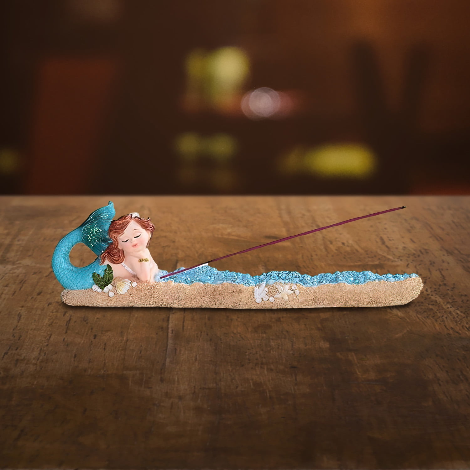 ICE ARMOR 9.75"W Blue Mermaid Incense Burner Sticks Holder Mergirl