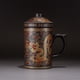 thumbnail image 3 of Bearachild Taza de té de arcilla morada con tapa, contenedores de bebidas para el hogar, taza de bebida de estilo chino Vintage redondeada, Cocina y Comedor Negro, 3 of 6