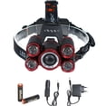 thumbnail image 1 of Lampe Frontale Rechargeable - 2000lm Eclairage Puissante Ultra USB Rechargeable 5 LED 4 Modes d’Eclairage IPX4 2 x 18650 pour Camping Chasse Pêche Escalade Randonnée ,Classe énergétique A+ Kuyhfg Bienvenido a Kuyhfg, 1 of 2