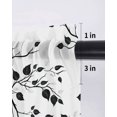 thumbnail image 6 of Black Botanical Sheer Kitchen Tier Curtains 45 Inch length,Rod Pocket Half Curtains & Drapes,Watercolor Summer Botanical Light Filtering Chiffon Cafe Bathroom Window Treatments 2 Panels 27.5"W x 45"L, 6 of 7