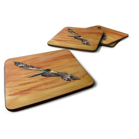 

Carolines Treasures 8146FC Bird - Pelican Foam Coaster Set of 4 3 1/2 x 3 1/2 multicolor