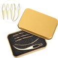 thumbnail image 1 of WILLBOND 5 Pcs Dreadlock Interlocking Tool for Locs with Metal Box Sisterlock Retighten Tool for Dreadlocks Interlocks Crochet Braiding Hair Tightening Maintaining Extensions Accessory(Gold), 1 of 8