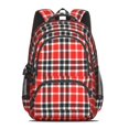 thumbnail image 2 of Red and Black Checkered Pattern Backpack for School, Cute School Bag with Adjustable Shoulder Straps and Padded Back, 16.9"x12.6"x5.9", 2 of 5