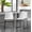 White 61, variant on Round Dining Table Set for 3, Space Saving White Kitchen Table with 2 Faux Leather Chairs, MDF and Metal Dining Set