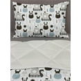 thumbnail image 3 of Scandinavian Comforter & Sham Bedding Set, Viking Longboat Design Cartoon Style Character Illustration, 3 pcs Duvet Set Microfiber Filling Quilt, 5 Sizes, Black Pale Blue Grey, by Ambesonne, 3 of 4