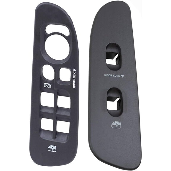SWITCHDOCTOR Window Master Switch Bezel & Front Passenger Bezel Set Gray for 2002-2008 Dodge Ram (Quad Cab, Crew)