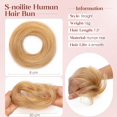 thumbnail image 3 of S-noilite Chignon Désordonné Pièce de Cheveux Humains, Blond Cendré/bleach Blond Chignon Humain Pièces de Cheveux pour Femmes Filles Chignon Queue de Cheval Extensions (1 Unité), 3 of 9
