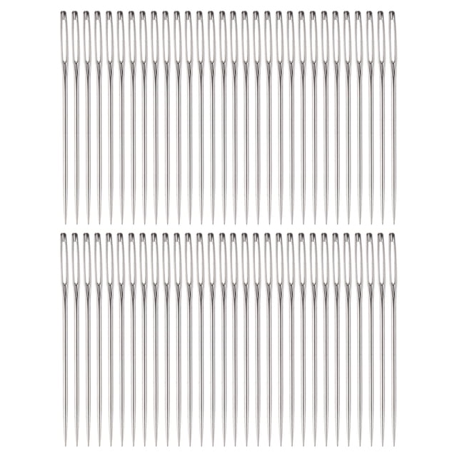 Unique Bargains 60Pcs Large Eye Needles 1.65' Stitching Needle Hand Sewing Embroidery Needle for Leather Cross Stitch