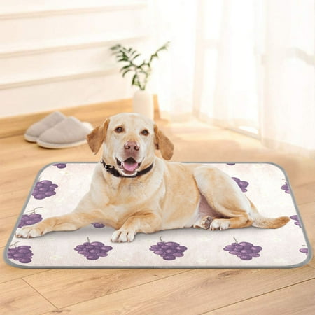 Pet Cooling Pad Foldable Self Cooling Mat Breathable Pet Cushion Sleep Pad for Dogs and Cats Grapes and Flowers Pattern S