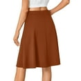 thumbnail image 3 of WTOBBY Ladies' Fashionable Casual High-waisted Button Front Skirt, Women's Tailored Office Daily Wear Skirt with Elegant Design and Comfort Fit,Light Brown L, 3 of 4
