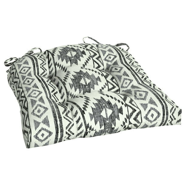 Mainstays Black and White Tribal Outdoor 18 x 20 in. Wicker Seat