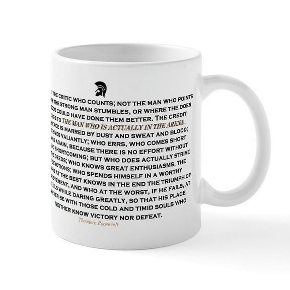CafePress - Man In The Arena Mugs - 11 oz Ceramic Mug - Novelty Coffee Tea Cup