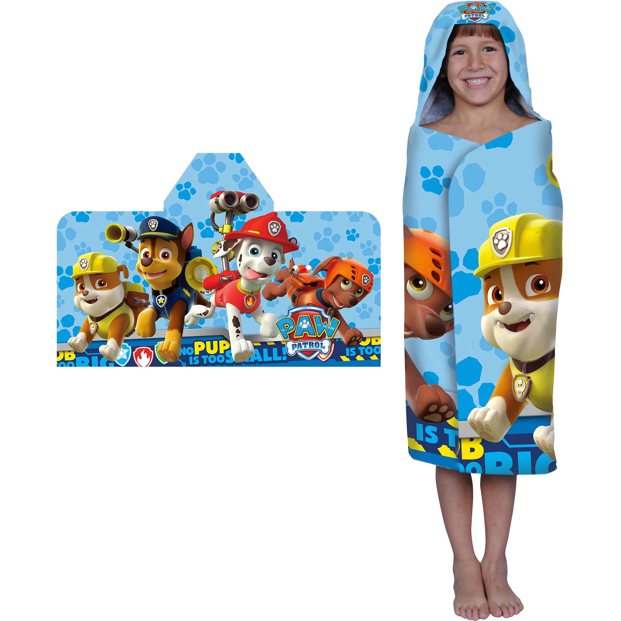 Paw Patrol Hooded Towel Poncho,3D Features On The Hood,Official Licensed 