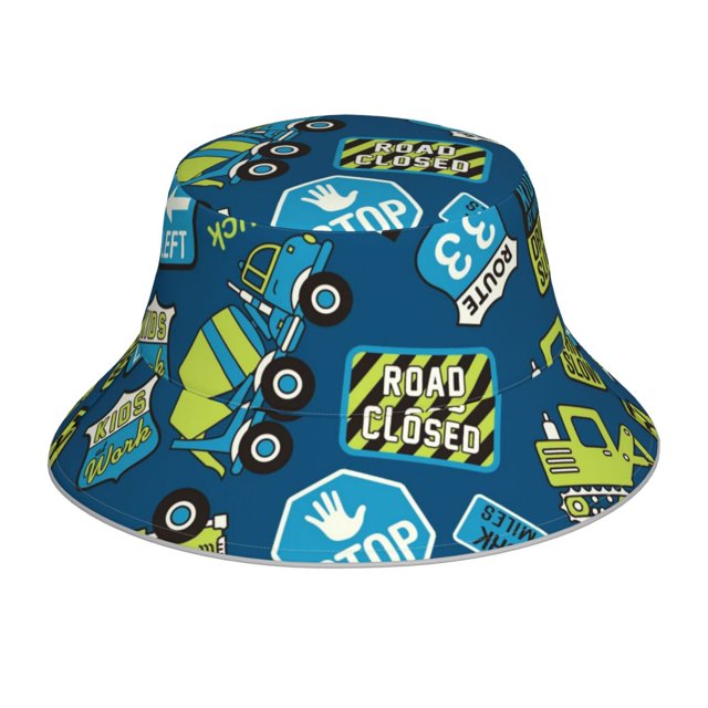 Balery Machinery Road Construction Sombreros para el sol para hombre y mujer, sombrero de pescador con UPF 50+