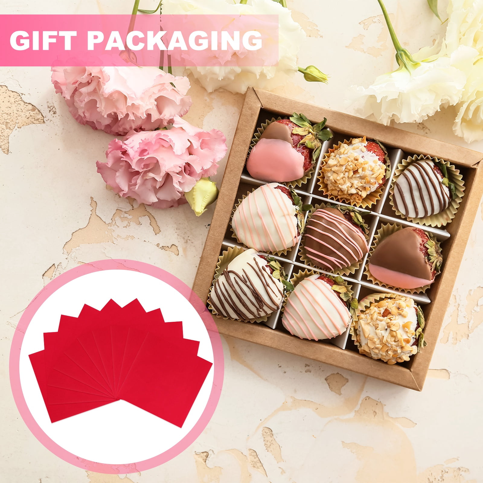 Uxcell 200 Pcs Candy Foil Wrappers, 7.87 x 7.87 Inch Aluminium Foil Chocolate Bar Square Wrappers for Tea Brownies DIY Packaging Wedding Party Decoration, Red