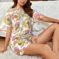 thumbnail image 6 of Bixox Women's Sunflowers Printed Pajama Set 2 Piece Lounge Set Top and Shorts Soft Pajamas, Shorts with Pockets, 6 of 7