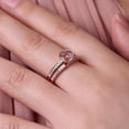 thumbnail image 5 of 1.50 carat Princess Morganite and Diamond Bridal Wedding Ring Set in Rose Gold Bestselling Design, 5 of 5