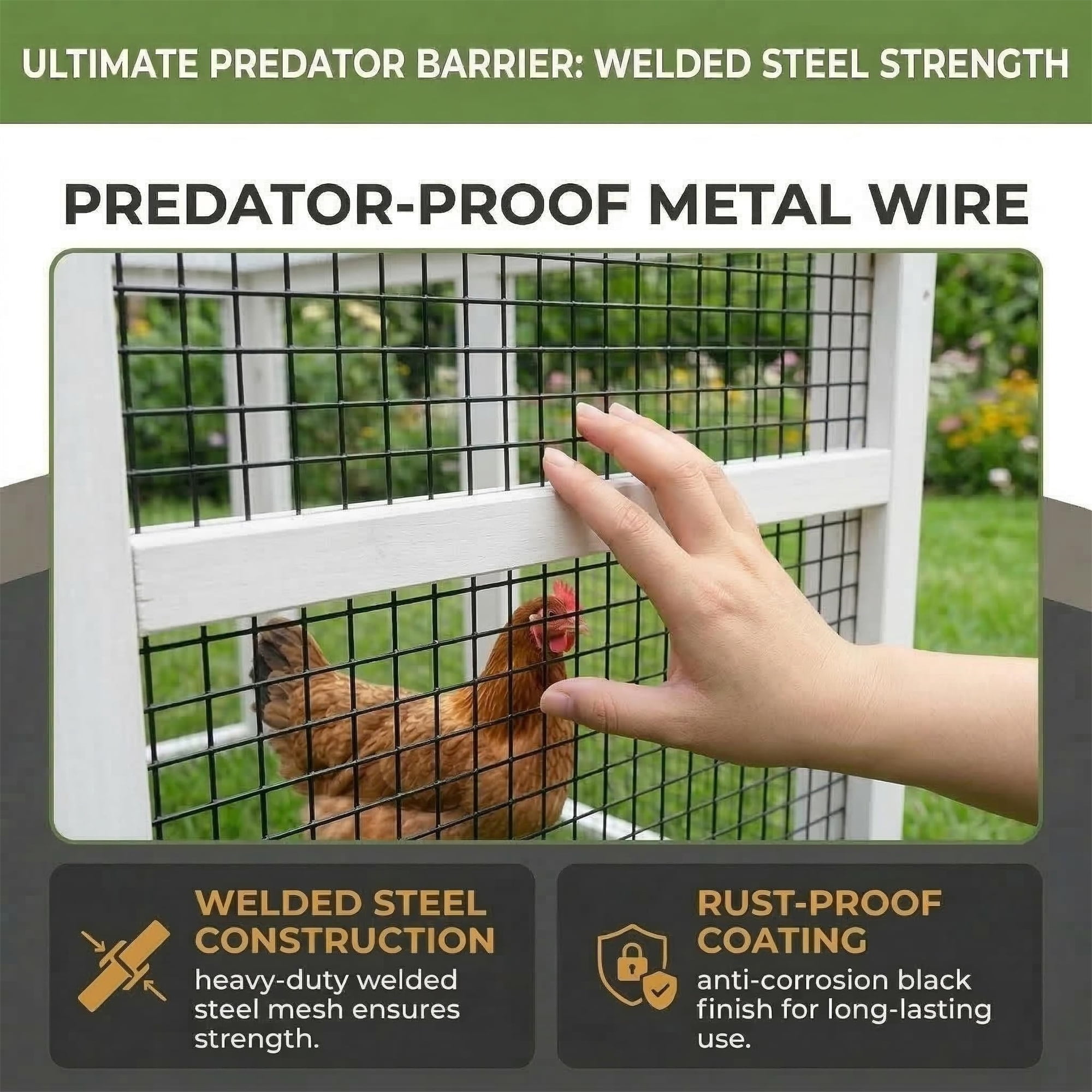 Aukfa 150" Extra Large Chicken Coop Wooden 2 Tier Chicken Run Cage with 4 Nesting Boxes, Waterproof Roof for Outdoor, Backyard, Gray