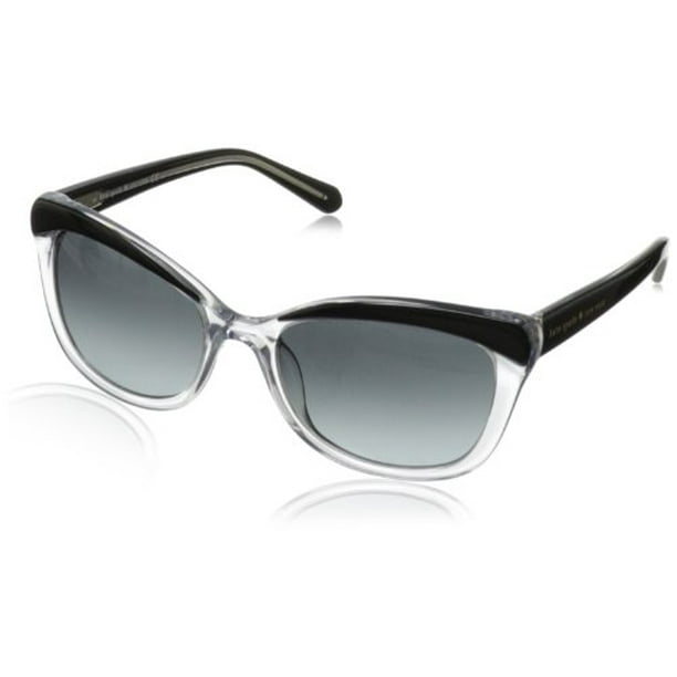 Kate Spade Women's Amaras Cat-Eye Sunglasses,Black Clear,55 mm 
